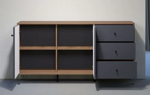 Sideboard Montez | Eiche Kraft Gold / Graphite