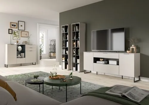 Sideboard Noida | Kaschmir / schwarz