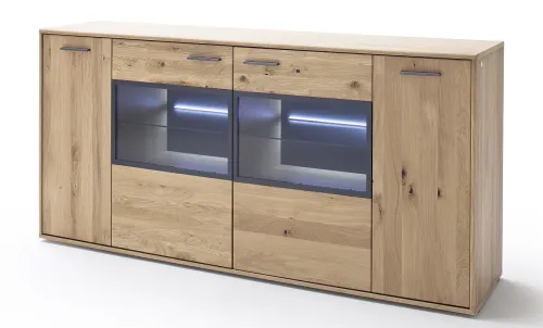Sideboard Portland | Asteiche Bianco | mit 2-er set LED Band 45 cm