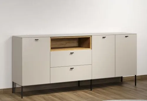 Sideboard Sao Paulo 1, Kaschmir / Evoke Eiche / schwarz