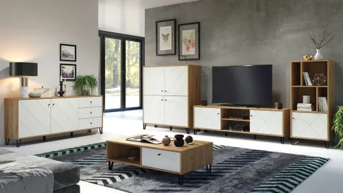 Sideboard Touch groß | Artisan Eiche / weiß