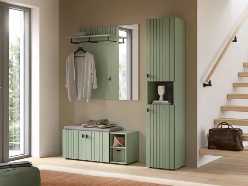 Sitzbank Station | Smoke Green | optionaler Sitzkissen