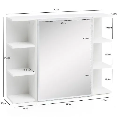 Spiegelschrank Hängeschrank Zero | weiß