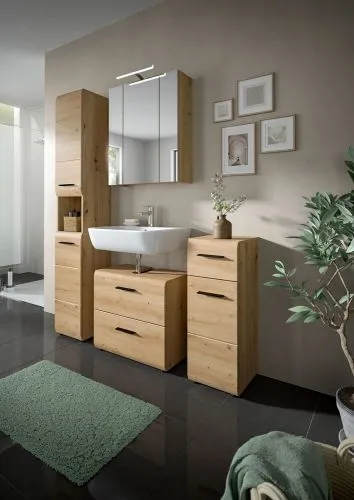 Spiegelschrank inkl. Beleuchtung Ice | Artisan Oak