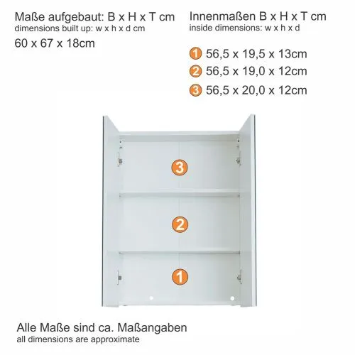 Spiegelschrank Line | weiß