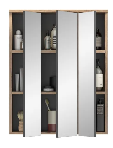 Spiegelschrank Mason | Nox Oak | inkl. LED Beleuchtung