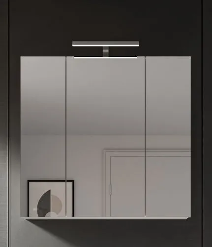 Spiegelschrank Vira | weiß | mit LED Beleuchtung 82x77x18