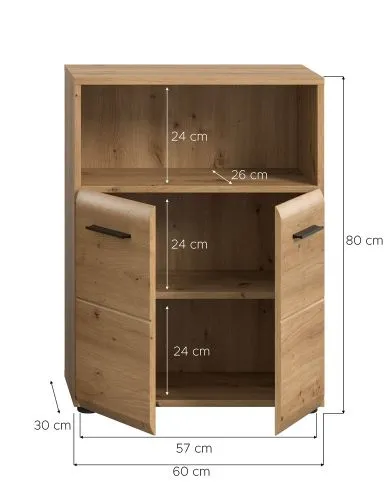 Standschrank breit Ice | Artisan Oak