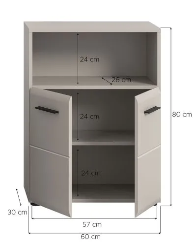 Standschrank breit Ice | Kaschmir