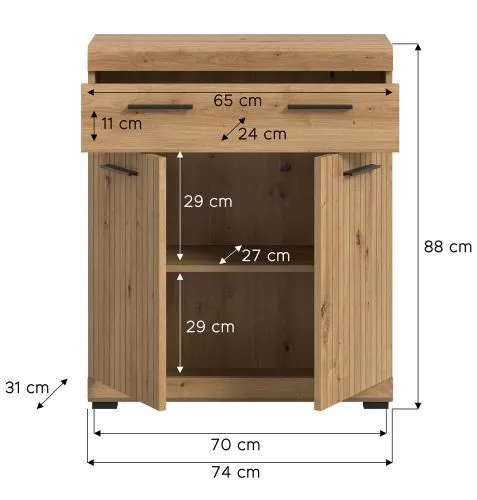Standschrank breit Scout | mit Schubkasten | Artisan Eiche