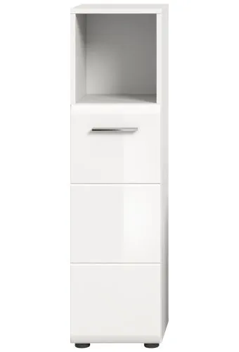 Standschrank hoch Ice | weiß / weiß Hochglanz