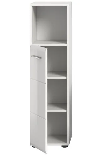 Standschrank hoch Ice | weiß / weiß Hochglanz