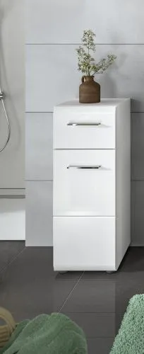 Standschrank klein Ice | weiß / weiß Hochglanz