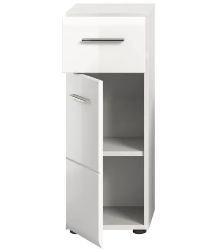 Standschrank klein Ice | weiß / weiß Hochglanz