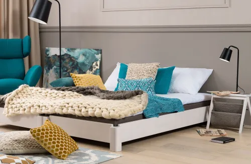 Stapelbett Freesia | 2er Set | Buche massiv | weiß lackiert | 90x200