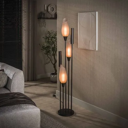 Stehlampe Ambera | 5 Leuchten | Sienna braun-frosted