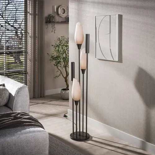 Stehlampe Ambera | 5 Leuchten | Sienna braun-frosted