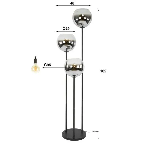 Stehlampe Koru | 3-flammig | Artic schwarz