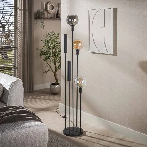 Stehlampe Rafina | 5 Leuchten | Glas / Metall | artic schwarz