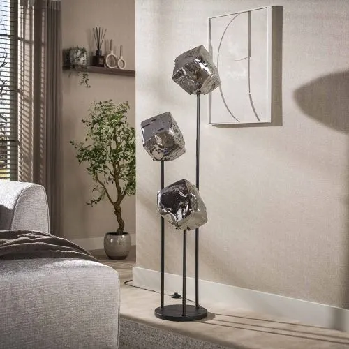 Stehlampe Riza | 3 Leuchten | verchromt