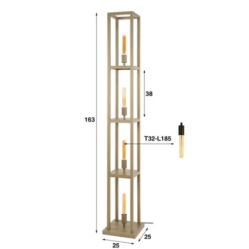Stehlampe Story | 4 Leuchten | Metall | beige | 160 cm