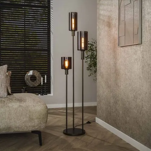 Stehlampe Vika | 3 Leuchten | Glas | Sienna Braun