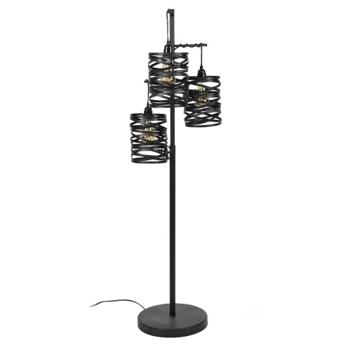 Stehleuchte Alvan 3 Lampen | Spiralschirm | schiefergrau