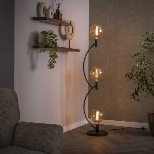 Stehleuchte Maso 3 Lampen | Metallbögen | Sienna braun