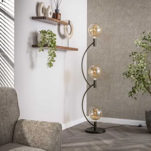 Stehleuchte Maso 3 Lampen | Metallbögen | Sienna braun