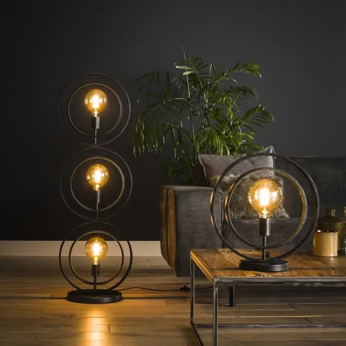 Stehleuchte Vejin 3 Lampen | Metallringe | Charcoal grau