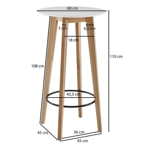 Stehtisch Tawa | braun / weiß | rund | Ø60