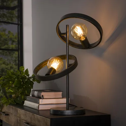 Tischlampe Yoko | 2 Leuchten | Metall | Charcoal