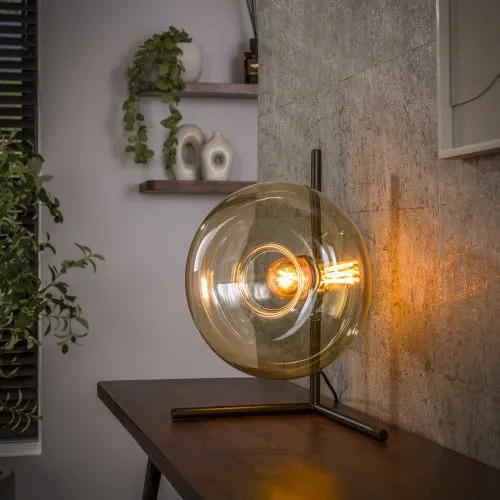 Tischleuchte Bako | Glas | Ø27 cm | Amber