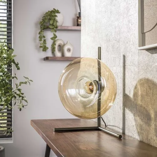 Tischleuchte Bako | Glas | Ø27 cm | Amber