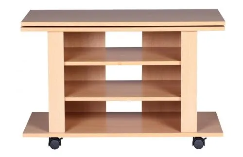 TV-Board Buche | drehbar / rollbar| braun