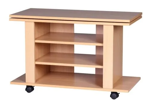 TV-Board Buche | drehbar / rollbar| braun