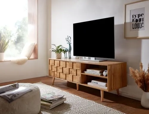 TV-Board Checka | Eiche | braun