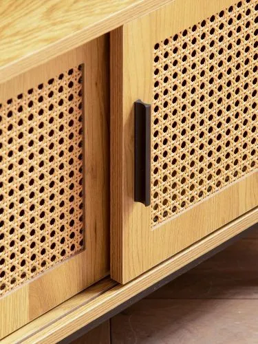 TV-Board French | Geflecht | braun / schwarz