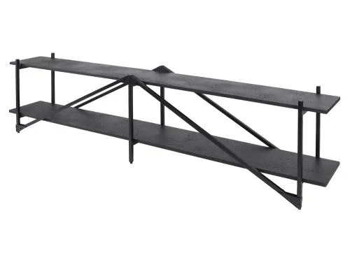 TV-Board Kosta 2 | Metallbeschichtung | dunkelgrau | Metallrahmen