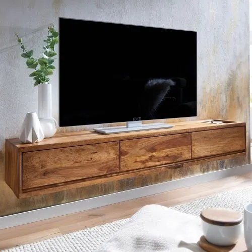 TV-Board hängend Leopo | Sheesham | braun