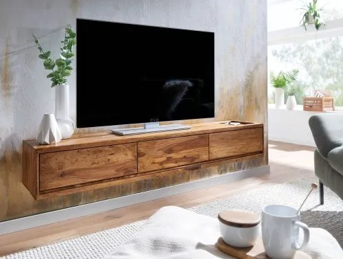 TV-Board hängend Leopo | Sheesham | braun