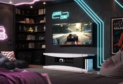 TV-Board Level Up, schwarz / weiß – Ansicht 4