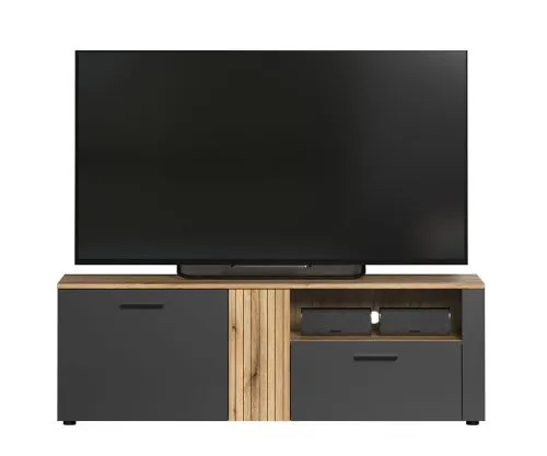 TV-Board Lowboard Esteban 1 | Anthrazit / Coast Evoke Oak