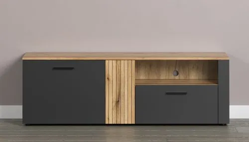 TV-Board Lowboard Esteban 1 | Anthrazit / Coast Evoke Oak