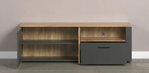 TV-Board Lowboard Esteban 1 | Anthrazit / Coast Evoke Oak