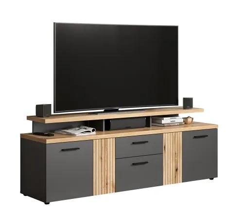 TV-Board Lowboard Esteban 2 | Anthrazit / Coast Evoke Oak