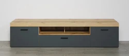 TV-Board Lowboard Tyler | grau / Coast Evoke Eiche ohne Beleuchtung