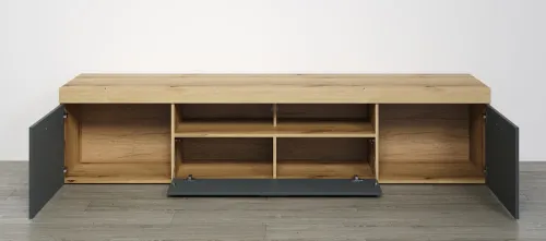 TV-Board Lowboard Tyler | grau / Coast Evoke Eiche ohne Beleuchtung