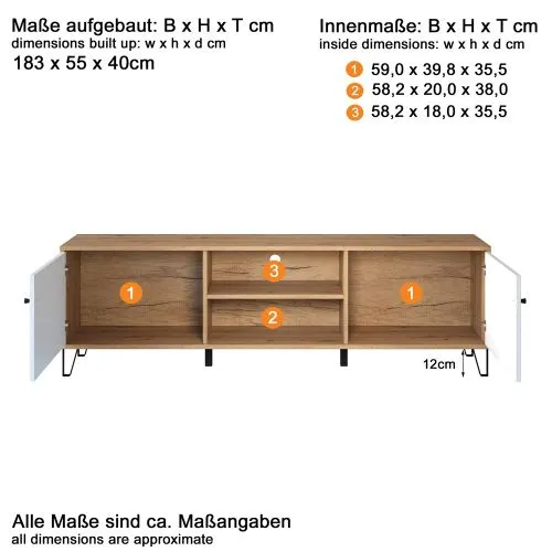 TV-Board Touch 1 | Artisan Eiche / weiß