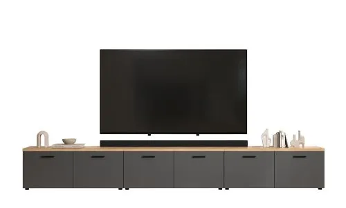 TV-Möbel Baggio | Anthrazit / Coast Evoke Oak | 3-teilig